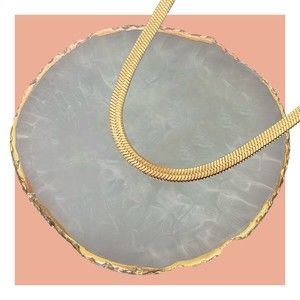 Gold Plated Herringbone Chain Necklace | BRAND NEW Fashion Jewelry for Layering